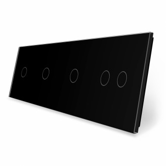 Сенсорная панель выключателя 5 сенсоров (1-1-1-2) Livolo черный стекло (VL-P701/01/01/02-8B)