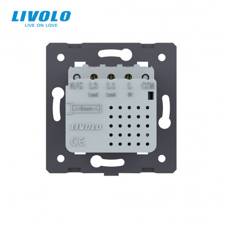 Механизм сенсорный выключатель Sense 2 сенсора Livolo серый (782000215)