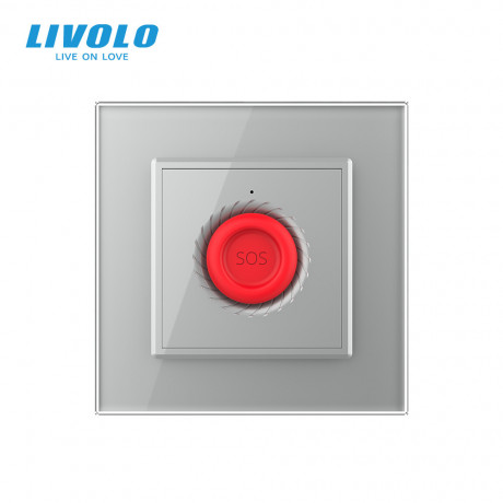 Умная тревожная кнопка Livolo серый (VL-C7FYMA-2IP)