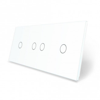 Сенсорная панель для выключателя 4 сенсора (1-2-1) Livolo белый стекло (C7-C1/C2/C1-11)