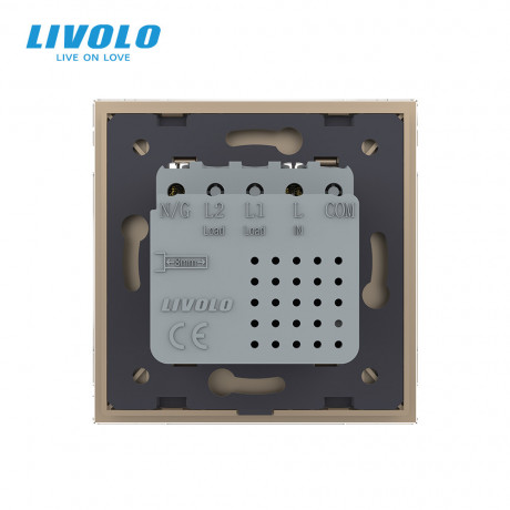 Розетка USB type C с блоком питания 45W Livolo золото (VL-C7-FCUC-2AP)