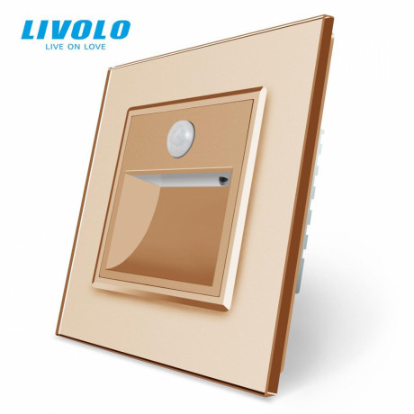 Светильник для лестниц подсветка пола с датчиком движения Livolo золото стекло (722800513)