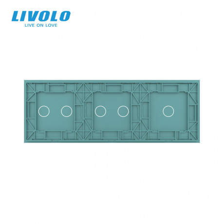 Сенсорная панель выключателя Livolo 5 каналов (1-2-2) зеленый стекло (VL-C7-C1/C2/C2-18)