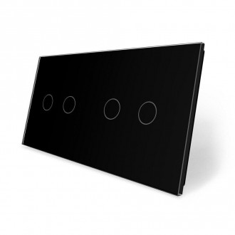 Сенсорная панель для выключателя 4 сенсора (2-2) Livolo черный стекло (C7-C2/C2-12)