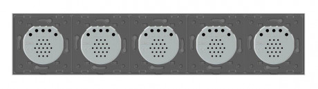 Умный сенсорный ZigBee выключатель 5 сенсоров (1-1-1-1-1) Livolo серый стекло (VL-C705Z-15)
