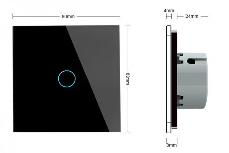 Бесконтактный диммер 1 сенсор Livolo черный стекло (VL-C701D-PRO-12)