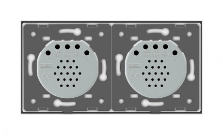 Сенсорный радиоуправляемый проходной выключатель 3 сенсора (1-2) Livolo белый стекло (VL-C701SR/C702SR-11)