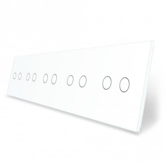 Сенсорная панель для выключателя 10 сенсоров (2-2-2-2-2) Livolo белый стекло (C7-C2/C2/C2/C2/C2-11)