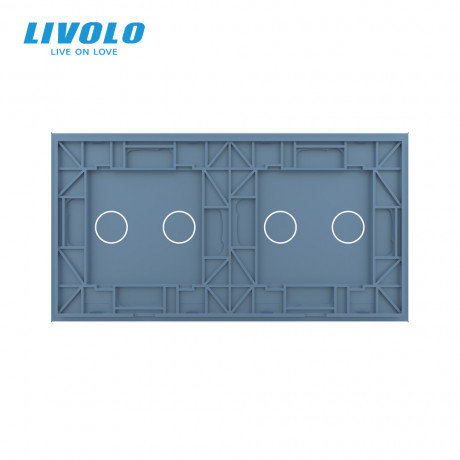 Сенсорная панель для выключателя 4 сенсора (2-2) Livolo голубой стекло (C7-C2/C2-19)