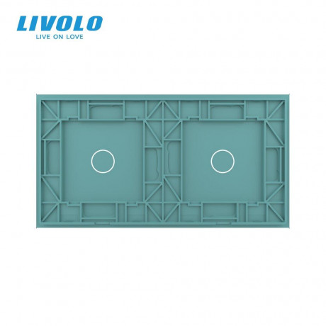Сенсорная панель для выключателя 2 сенсора (1-1) Livolo зеленый стекло (C7-C1/C1-18)