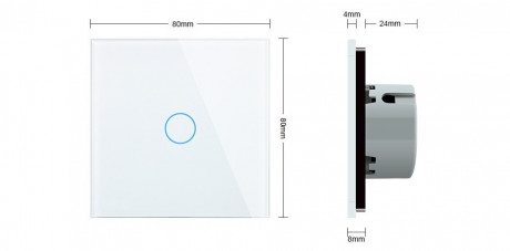 Бесшумный сенсорный радиоуправляемый выключатель Livolo белый стекло (VL-C701RQ-11)