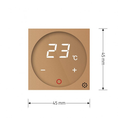 Механизм терморегулятор с выносним датчиком температуры для теплых полов Livolo золото (VL-C7-01TM2-13)