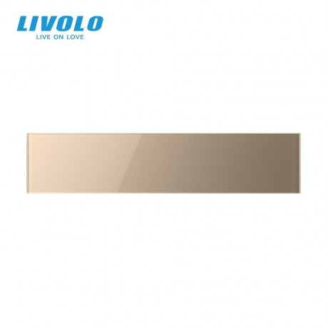 Сенсорная панель для выключателя Х сенсоров (Х-Х-Х-Х-Х) Livolo золото стекло (C7-CХ/CХ/CХ/CХ/CХ-13)