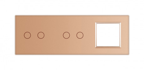 Сенсорная панель комбинированная для выключателя 4 сенсора 1 розетка (2-2-0) Livolo золото стекло
