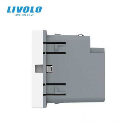 Механизм розетка USB type C с блоком питания 45W белый Livolo (VL-FCUC-2WP)