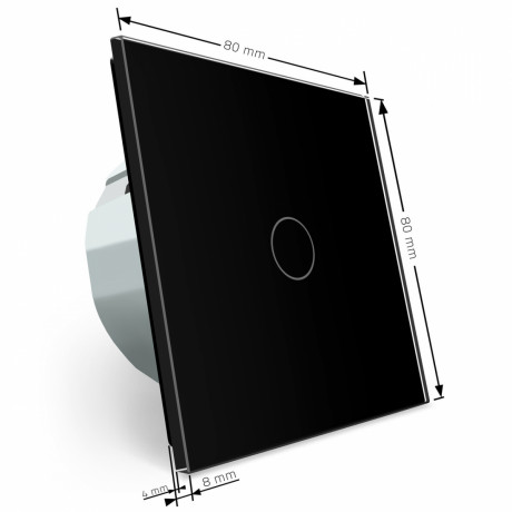 Комплект Сенсорный проходной диммер Livolo черный стекло (VL-C701H/C701H/S1B-12)