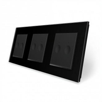Сенсорный выключатель Sense 6 сенсоров (2-2-2) Livolo черный стекло (VL-C7FC2/FC2/FC2-6BP)