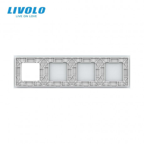 Сенсорная панель комбинированная для выключателя X сенсоров и розетки (Х-Х-Х-0) Livolo белый