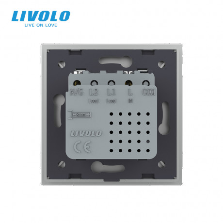 Розетка USB type C с блоком питания 45W Livolo серый (VL-C7-FCUC-2IP)