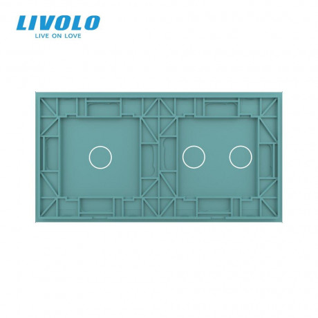 Сенсорная панель для выключателя 3 сенсора (1-2) Livolo зеленый стекло (C7-C1/C2-18)
