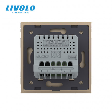 Умный сенсорный регулятор скорости вентилятора Livolo золотой (VL-C7FC1GZ-2AP)
