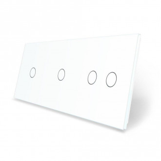 Сенсорная панель для выключателя 4 сенсора (1-1-2) Livolo белый стекло (C7-C1/C1/C2-11)