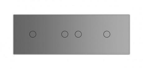 Сенсорная панель для выключателя 4 сенсора (1-2-1) Livolo серый стекло (C7-C1/C2/C1-15)