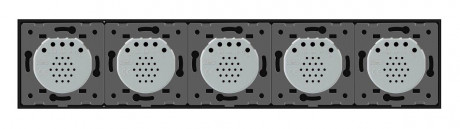 Сенсорный выключатель 5 сенсоров (1-1-1-1-1) Livolo черный стекло (VL-C705-12)