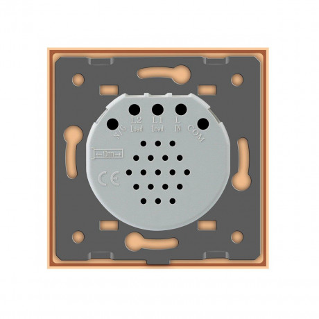 Сенсорный выключатель 2 сенсора для ролет штор ворот жалюзи Livolo золото стекло (VL-C702W-13)