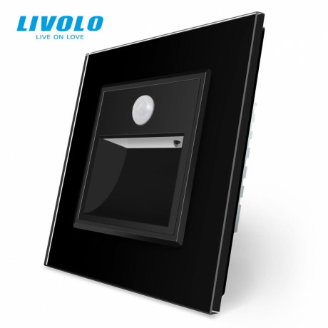 Светильник для лестниц подсветка пола с датчиком движения Livolo черный стекло (722800512)