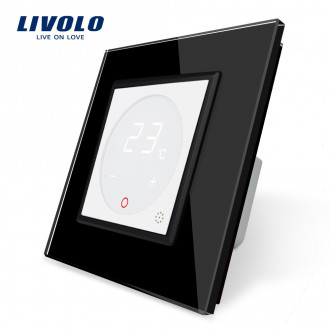 Терморегулятор Livolo для водяных систем отопления цвет белый черная рамка (VL-C701TM-11/12)