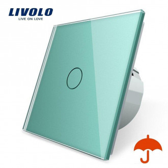 Сенсорный выключатель с защитой от брызг Livolo зеленый стекло (VL-C701IP-18)
