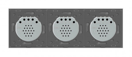 Сенсорный радиоуправляемый проходной выключатель 6 сенсоров (2-2-2) Livolo серый стекло