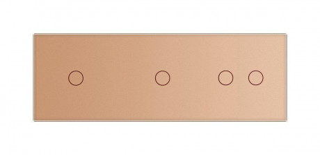 Сенсорный выключатель 4 сенсора (1-1-2) Livolo золото стекло (VL-C701/C701/C702-13)