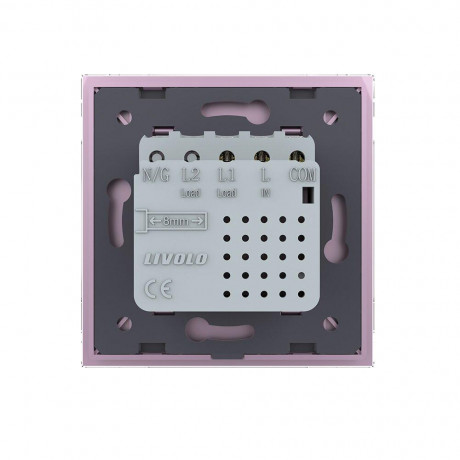 Сенсорный проходной выключатель Sense 1 сенсор Livolo розовый (722000317)