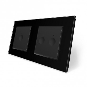 Сенсорный выключатель Sense 3 сенсора (1-2) Livolo черный стекло (VL-C7FC1/FC2-4BP)
