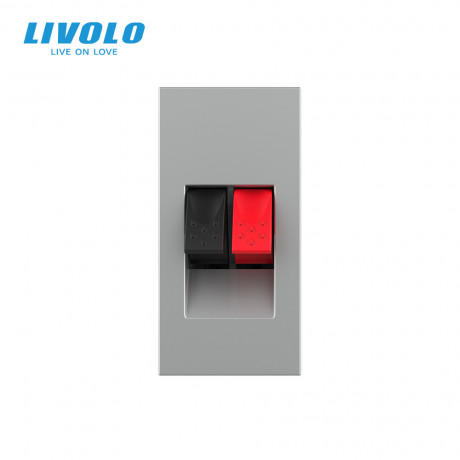 Механизм розетка Hi-Fi аудио Livolo серый (VL-FCSD-1IPS01)