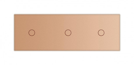 Сенсорный выключатель 3 сенсора (1-1-1) Livolo золото стекло (VL-C701/C701/C701-13)