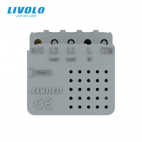 Механизм розетка USB-A и USB-C 36W Livolo серый (VL-FCUA18W.UC18W-2IP)