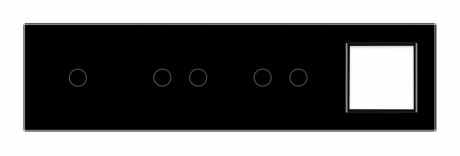 Сенсорная панель выключателя 5 сенсоров и розетку (1-2-2-0) Livolo черный стекло (VL-P701/02/02/E-8B)