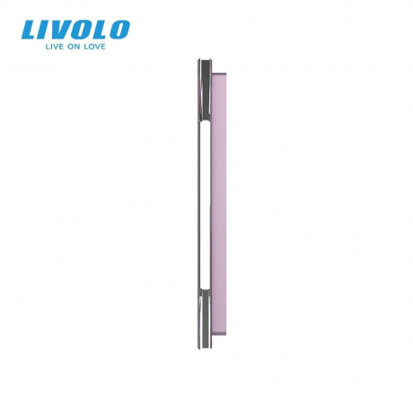 Сенсорная панель для выключателя 3 сенсора (1-2) Livolo розовый стекло (C7-C1/C2-17)