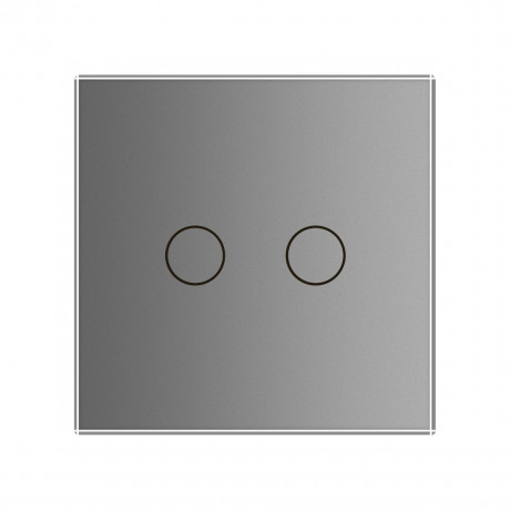 Сенсорная кнопка 2 сенсора Сухой контакт Livolo серый стекло (VL-C702IH-15)