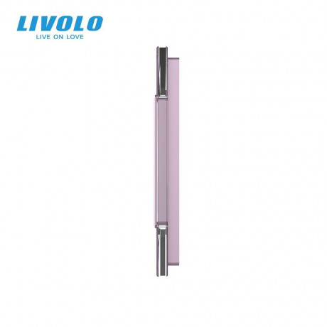 Сенсорная панель комбинированная для выключателя 1 сенсор 1 розетка (1-0) Livolo розовый стекло (C7-C1/SR-17)