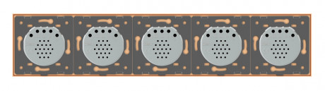 Сенсорный выключатель 5 сенсоров (1-1-1-1-1) Livolo золото стекло (VL-C705-13)