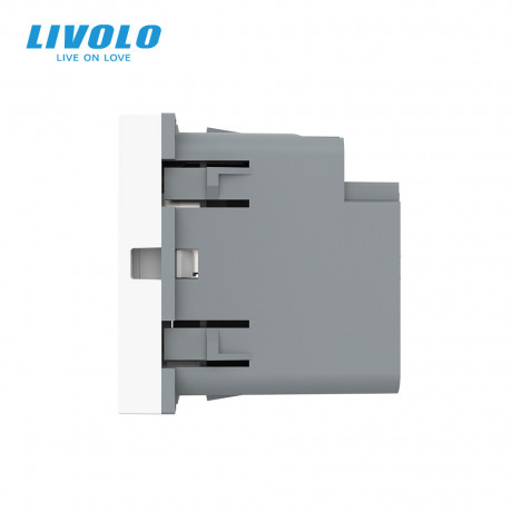 Механизм розетка USB-A и USB-C 36W Livolo белый (VL-FCUA18W.UC18W-2WP)