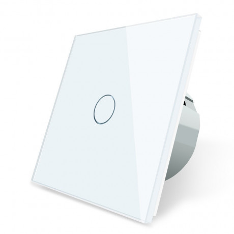 Сенсорный выключатель Livolo цвет белый лицевая панель из стекла (VL-C701-11)
