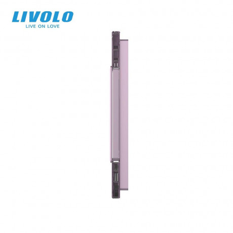 Рамка розетки 5 мест Livolo розовый стекло (C7-SR/SR/SR/SR/SR-17)