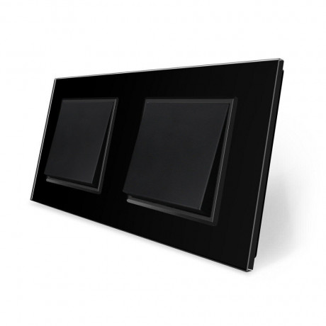 Комплект одноклавишных выключателей Livolo черный стекло (VL-C7K1K1-12)
