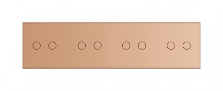 Сенсорный проходной выключатель 8 сенсоров (2-2-2-2) Livolo золото стекло (VL-C708S-13)