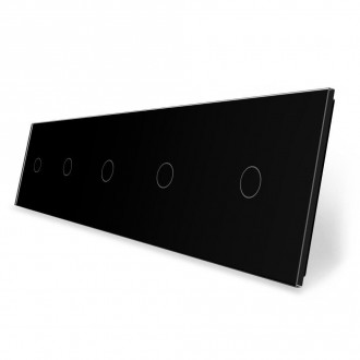 Сенсорная панель для выключателя 5 сенсоров (1-1-1-1-1) Livolo черный стекло (C7-C1/C1/C1/C1/C1-12)